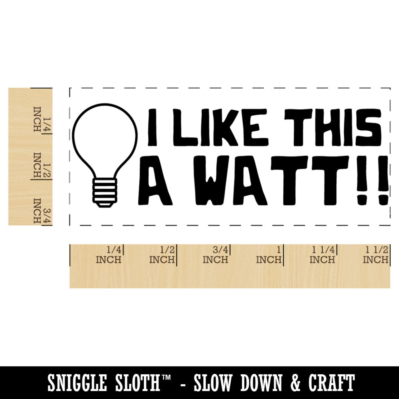 I Like This a Watt Lot Light Bulb Teacher Student School Self-Inking Rubber Stamp Ink Stamper